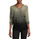 Alyx 3/4 Sleeve V Neck Pullover Sweater