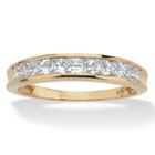 Diamonart Womens 3/4 Ct. T.w. White Cubic Zirconia Gold Over Silver Band