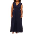 Blu Sage Short Sleeve Evening Gown-plus