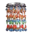 Niagara Collection 9 Light Chrome Finish And Multi-color Blown Glass Bubble Flush Mount Ceiling Light