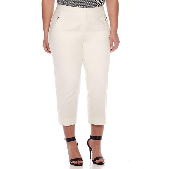 Worthington Ankle Pants With Metal Zip Pockets - Plus