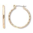 Mixit Gold-tone, Textured Hoop Earrings
