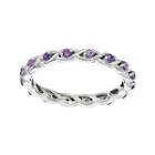 Personally Stackable Genuine Amethyst Twisted Eternity Ring