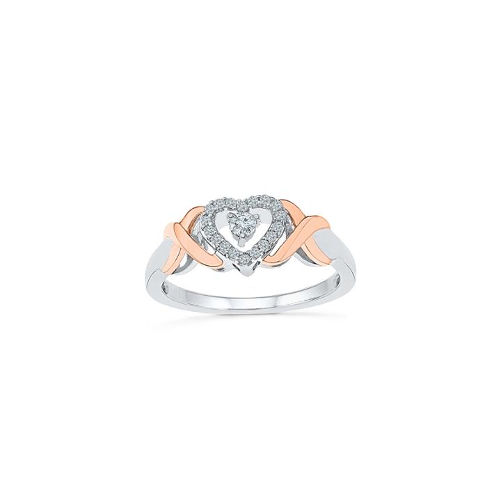 Womens 1/6 Ct. T.w. Genuine Round White Diamond Promise Ring