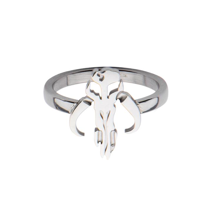 Star Wars Stainless Steel Mandalorian Symbol Cutout Ring