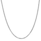 14k White Gold Solid Curb 24 Inch Chain Necklace