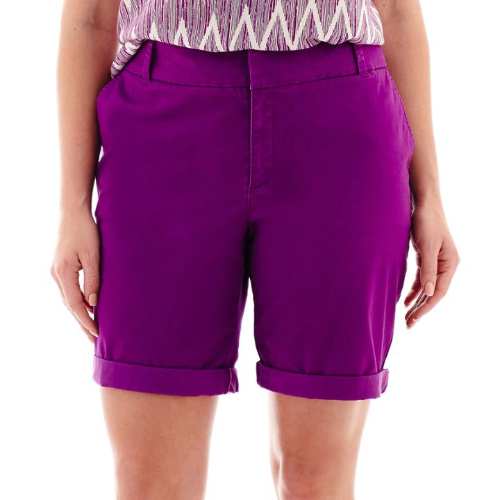 Stylus&trade; Twill Bermuda Shorts - Plus