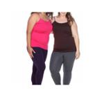 White Mark Set Of 2 Lace Trim Knit Tank Top-plus