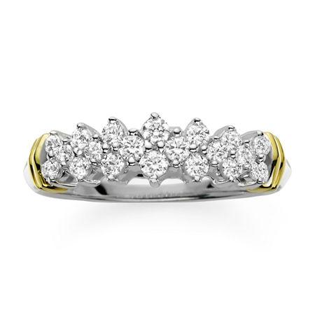 1/2 Ct. T.w. Diamond 10k Two-tone Gold Pyramid Ring