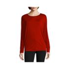 Worthington Long-sleeve Dolman Top With Faux Leather Trim