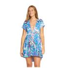 Beach Habitat Kai Cap Sleeve Lace Up Dress