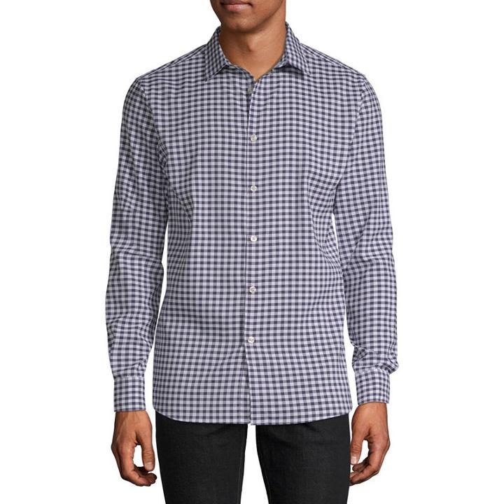 Axist Long Sleeve Checked Button-front Shirt