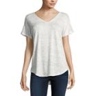 A.n.a Short Sleeve V Neck Geometric T-shirt-womens