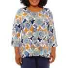 Lark Lane Must Have Bell Sleeve Printed Tunic- Plus