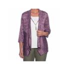Alfred Dunner Palm Dessert 3/4 Sleeve Layered Top