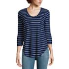 A.n.a 3/4 Sleeve Scoop Neck T-shirt-womens