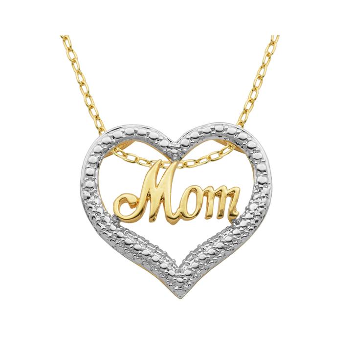 Classic Treasures™ Diamond-accent Mom Heart Pendant Necklace