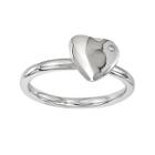 Personally Stackable Diamond-accent Sterling Silver Heart Stackable Ring