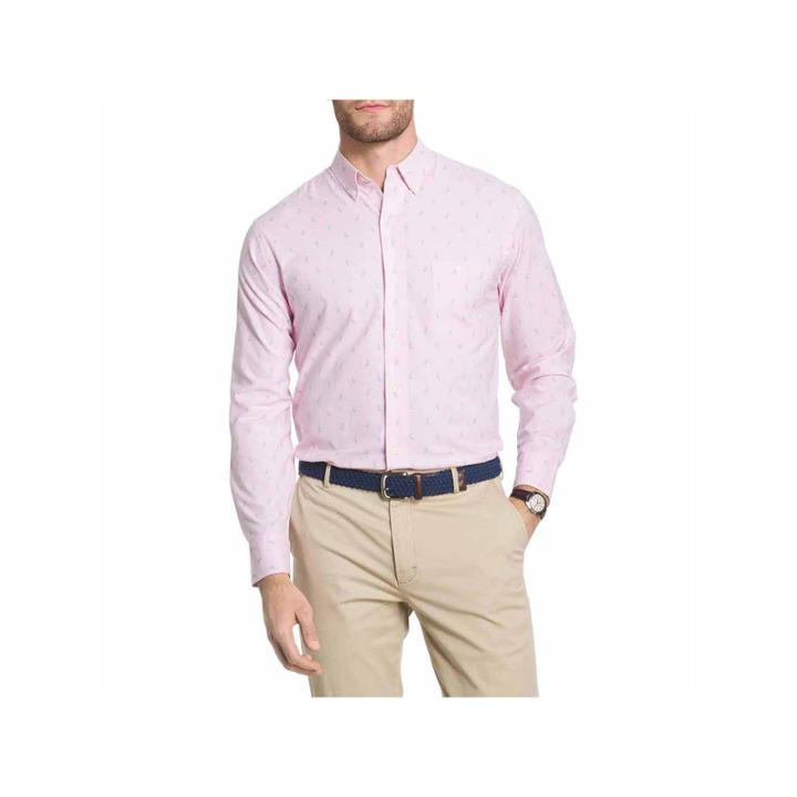 Izod Saltwater Oxford Printed Long Sleeve Button-front Shirt