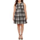 Spense Sleeveless Plaid Fit & Flare Dress - Plus