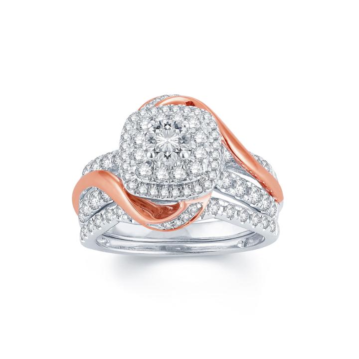 1 1/2 Ct. T.w. Diamond 14k Two-tone Gold Engagement Ring