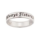 Personalized Sterling Silver Always Sisters, Forever Friends Engraved Ring