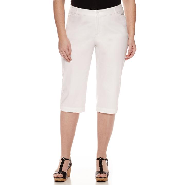 St. John's Bay Secretly Slender Twill Cropped Pants - Plus