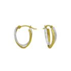Majestique&trade; 18k Two-tone Gold 12mm Intertwined Hoop Earrings