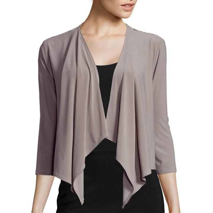 R & M Richards 3/4-sleeve Lace-back Shrug