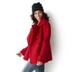 Blanc Noir Funnel Neck Pea Coat