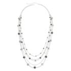 Vieste Gray Simulated Pearl 5-row Station Necklace