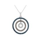 Womens 3/8 Ct. T.w. Blue Diamond 10k Gold Pendant Necklace