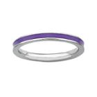 Personally Stackable Purple Enamel Sterling Silver Ring