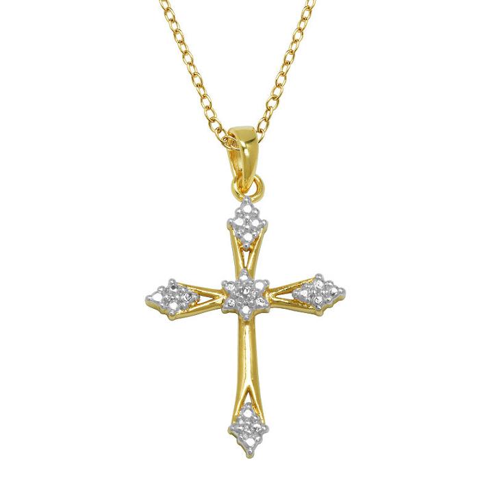 Sparkle Allure Womens Cross Pendant Necklace