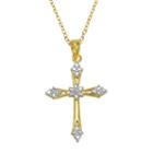 Sparkle Allure Womens Cross Pendant Necklace
