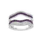 Limited Quantities 3/4 Ct. T.w. White And Color-enhanced Purple Diamond Waved Enhancer Ring