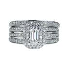 Womens 1 1/2 Ct. T.w. Genuine Diamond White Engagement Ring