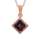 Womens Genuine Brown Quartz 14k Rose Gold Over Silver Pendant Necklace