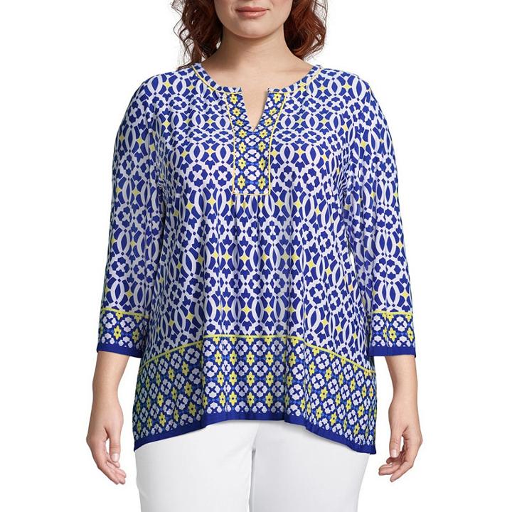 Lark Lane Capri Cool Printed Tunic - Plus