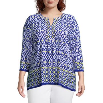 Lark Lane Capri Cool Printed Tunic - Plus