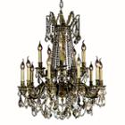 Windsor Collection 15 Light 2-tier Antique Bronze Finish And Golden Teak Crystal Chandelier