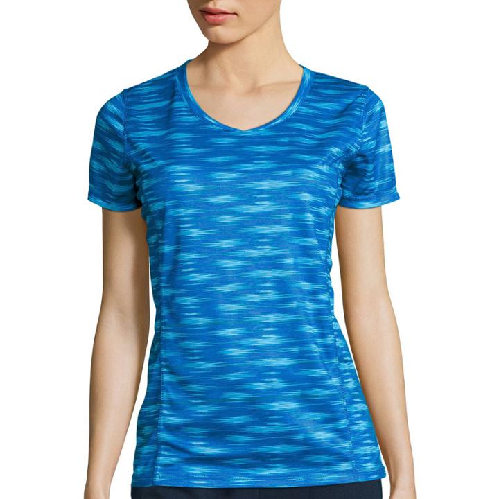 Made For Life&trade; Short-sleeve Print V-neck Mesh T-shirt - Petite