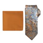 Steve Harvey Paisley Tie And Pocket Square Set - Extra Long