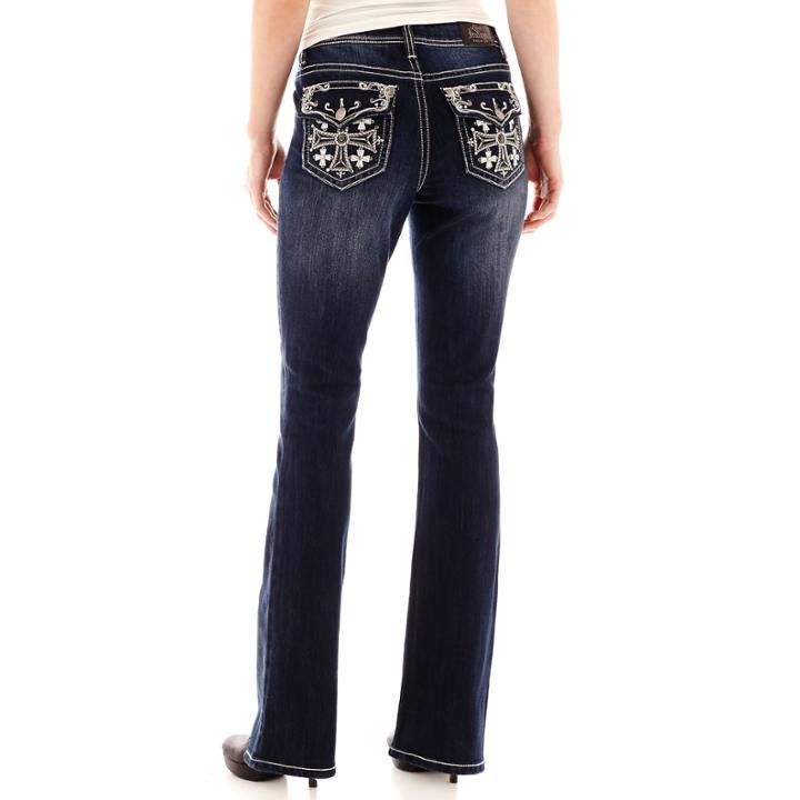 Love Indigo Cross Back Flap Pocket Jeans- Petite