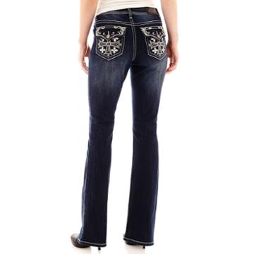 Love Indigo Cross Back Flap Pocket Jeans- Petite