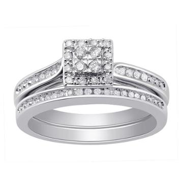 Surrounded By Love Womens 1/4 Ct. T.w. Genuine Diamond White Bridal Set