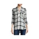 Self Esteem Long-sleeve Plaid Lace-up Shirt - Juniors