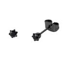 Black Cubic Zirconia 3mm Stainless Steel And Black Ip Stud Earrings