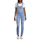 Blue Spice Destructed Overalls-juniors