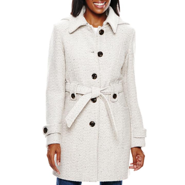 Liz Claiborne Hooded Wool-blend Coat